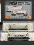 Microtrains Scale Norfolk Southern Graffitied 2-PACK 09244460. Fixed Price $79.95.