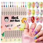 Gellaktik 12 Color Nail Art Pens 3D Polish Set 0.7MM Quick-drying. Fixed Price $19.86.