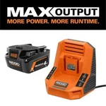 Ridgid 18V 4.0 Ah Max Output Starter Kit With Rapid Charger. Fixed Price $69.99.