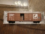 Scale Micro-trains 30080 Wp Western Pacific "feather" 50' Box Car #38154. Fixed Price $16.00.