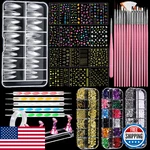 Fandamei Nail Art Kit: Brushes, Dotting Tools, Stickers, Rhinestones, Charms,. Fixed Price $19.93.