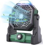Rechargable Camping Fan With Led Lantern - 10400MAH (green) Brand New Box!!. Fixed Price $17.99.