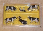 Six Scale Black And White Holstein Cattle & Calf By Preiser (ts DC-10-7838-1). Fixed Price $14.99.