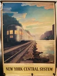 New York Central System Railroad Train Calendar Twilight The Hudson River Vtg. Fixed Price $50.00.