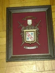 Vtg Bolton Coat Of Arms Wood Framed 18" H X 15". Fixed Price $110.00.