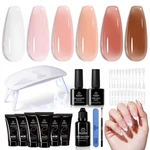 Beetles Poly Nail Gel Kit - 6 Colors Jelly Nude Extension With Slip Solution. Fixed Price $30.00.