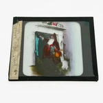 Antique Victorian Christmas Magic Lantern Glass Slide Visit From Santa Claus. Fixed Price $180.20.