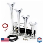 Viping Four Tube Silver Car Horn - Electromagnetic Electric Solenoid. Fixed Price $70.38.