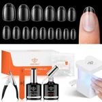Modelones Gel Kit: Short Oval/round, 510PCS 15 Sizes Fake Nails, 9-IN-1 Glu. Fixed Price $32.98.