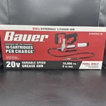 New/sealed Bauer 20V Variable Speed Grease Gun 10,000 Psi 21506C-B ( Tool Only ). Fixed Price $125.00.
