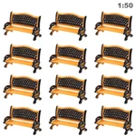 12PCS Model Trains Scale 1:50 Platform Park Street Seat Bench Chair ZY34050OB. Fixed Price $10.99.