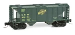 Z Scale Mtl #531 00 210 Chicago & North Western 2-BAY Covered Hopper. Fixed Price $29.95.