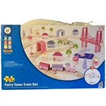 Bigjigs Rail Wooden Fairy Town Train Set - 75 Play Pieces Age 3+. Fixed Price $99.99.