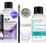 Louinstic Polygel Slip - Nail Art Brush Cleaner Kit, Solution.... Fixed Price $25.86.